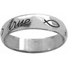 Solid Rock Jewelry STERLING SILVER CURSIVE "true love waits" WITH ICHTHUSES RING STYLE 831-SIZE 9