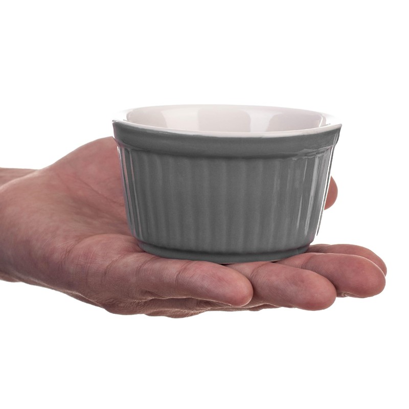 KADAX Soufflé Moulds Set, 6 Pieces, Diameter 9 cm, Crème