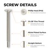 Microwave Mounting Screw Kit, 1/4-28 × 4 Mounting Bolt with