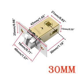 Qrity 30mm Tubular Latch with Stainless Steel Panel, Mute Door Sprung Latch for Lever Handles