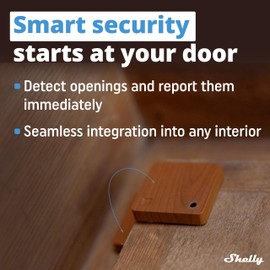 Shelly Blu Door/Window White - Smart Bluetooth-Operated Montion Sensor Alarm, Home Security Remote Control Detector, App alerts, Alexa & Google Home Compatibility, Scene activation, Lux Sensor