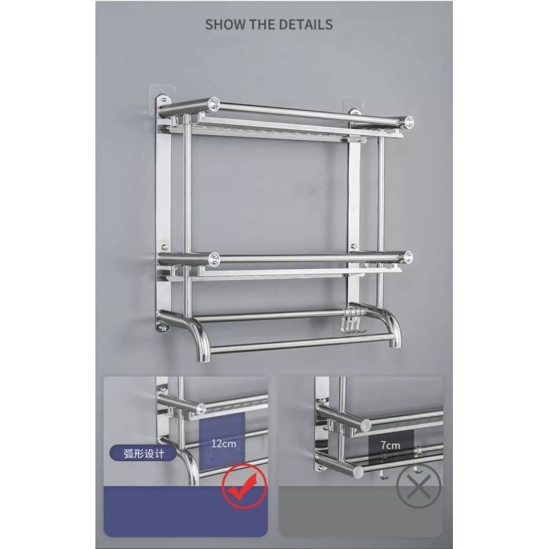 bossco.fc Accesorios De Baño Toallero De Acero Inoxidable De Capas2
