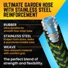 POWERFLOW PowerFlow Garden Hose, NON-EXPANDABLE 75 Feet Premium Quality Stainless