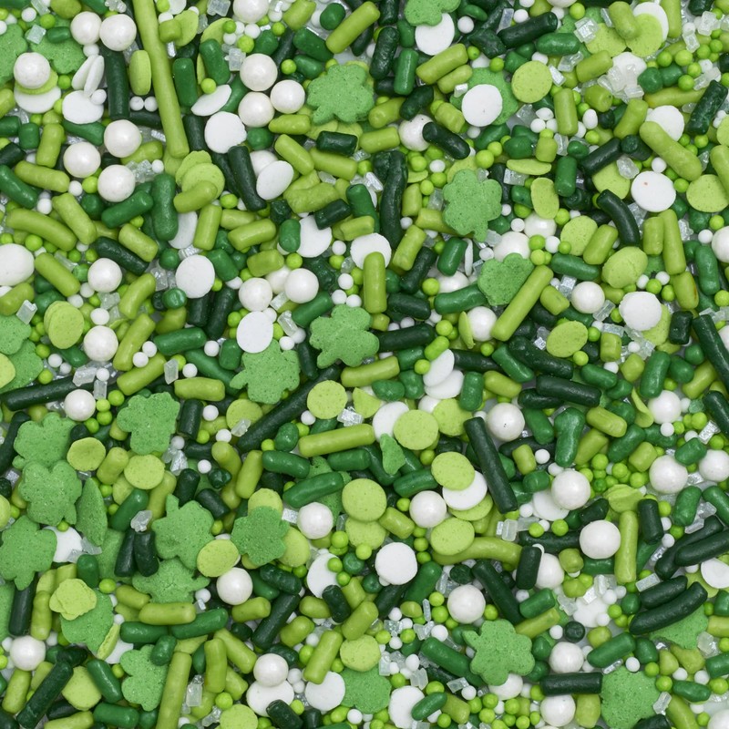 DecoPac St. Patrick's Day Fusion Mix Sprinkles, 26oz, Green, White