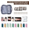 BOYATU Travel Makeup Bag for Women: Scottish Plaid 3 Pcs