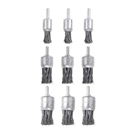 9 Pack Wire Wheels Brush for Drill, - Sizes 0.8" 1" 1.2", Mixiflor Knotted and Wire End Brush, for Derusting, Paint Removal, Deburring. Fast, Easy for Angle Grinder, Pneumatic - 2.75 Inch