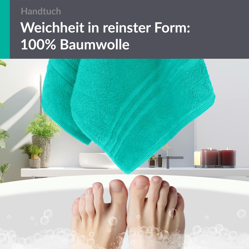 Lashuma Terry Towel Set 50 x 100 cm Sea Turquoise,