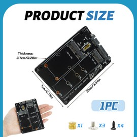 EuAcesry NGFF SSD to SATA3 Adapter and Enclosure for SSD, SATA M.2 + MSATA to SATA, M.2 SATA to SATA Adapter for Hard Drive PCB MSATA for Computer