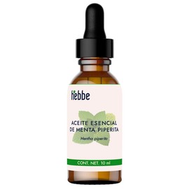 Hebbe - Aceite Esencial de Menta Piperita 100% Puro, Refrescante y Antibacteriano, 10 ml