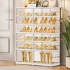 CIMLORD 6-Tier Foldable Shoe Rack for Closet Entryway 12-24Pairs,Stackable Clear