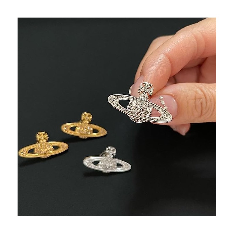 Saturn Earrings Crystal Saturn Planet Earring Aesthetic Earrings Y2k Earrings