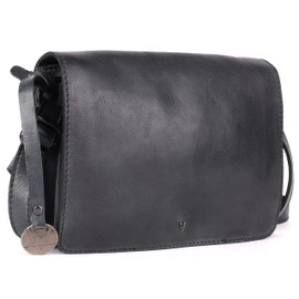 VILENCA HOLLAND Genuine Italian Leather Small Crossbody Sling Bag – Trendy Casual Office Bag with Adjustable Strap (Grey)