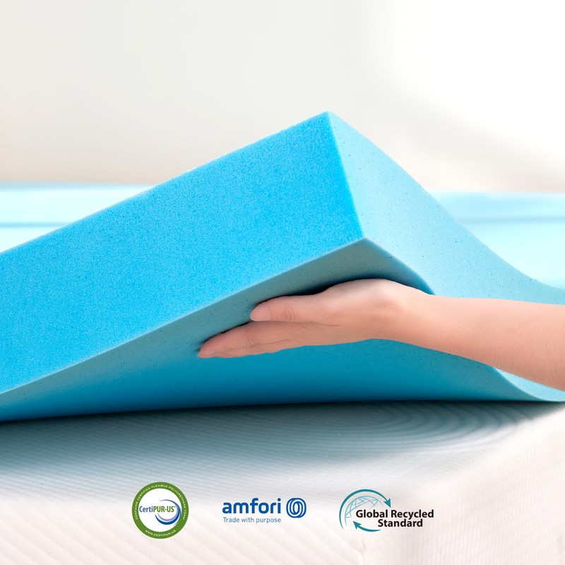 CHUN YI Memory Foam Mattress Topper, Gel Infused Bed Topper