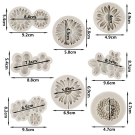 Sijiangmold - Moldes de silicona para flores de crisantemo, margaritas, cerezo, ciruelo y pequeñas, para decoración de pasteles, cupcakes y caramelos