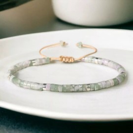 Unbranded Natural Green Jade Small Dainty Gemstone Beads Healing Reiki Bracelet Women Men