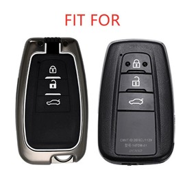 OTMIK Zinc Alloy Car Key Cover Compatible with Toyota Corolla Prius Camry C-HR RAV4 Prado Clever Car Key Shell (Matte Colour 3 Buttons)