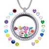 Birthday Gifts, Birthstones Necklace Living Memory Floating Charms Locket Diy