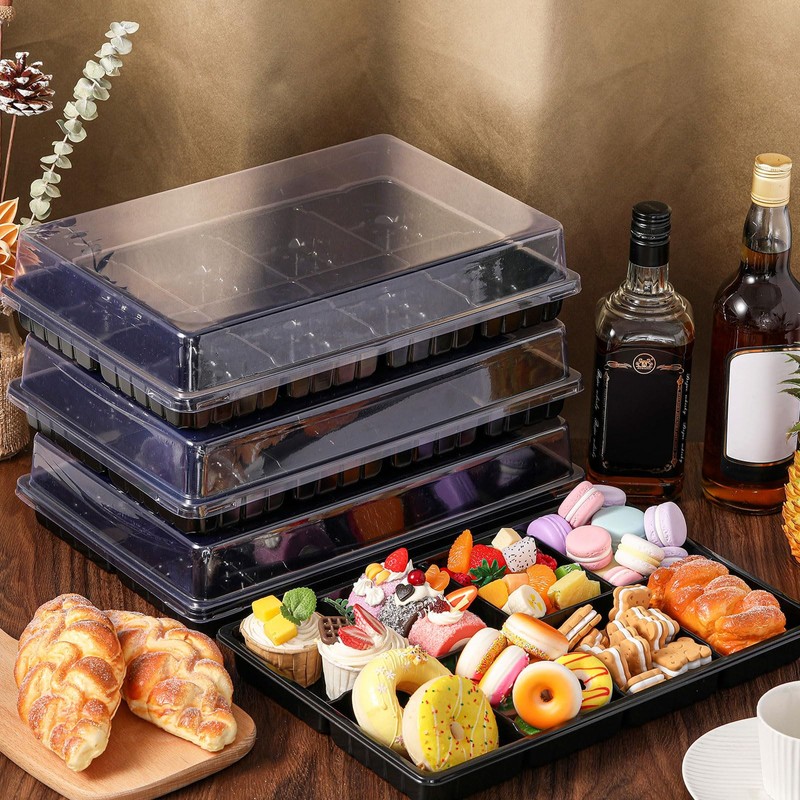 Shellwei 5 Pack 8 Compartments Divided Charcuterie Board with Lid