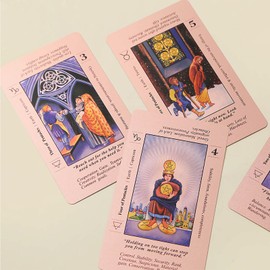 LINSINA Tarot Deck Card with Guidebook for Beginners,Tarot Cards with Meanings on Them,Fortune Telling Game Cards for Lover(Pink)