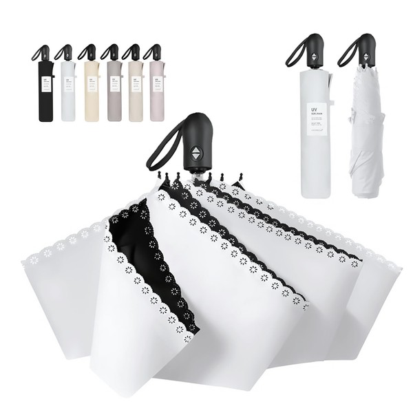 CICIBELLA Parasol, UV Protection, 100% Light Blocking, Folding Umbrella, One-Touch