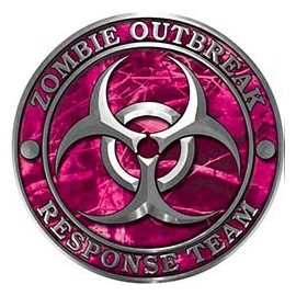 Reflective Zombie Response Team Zombie Outbreak Decal in Pink Camo