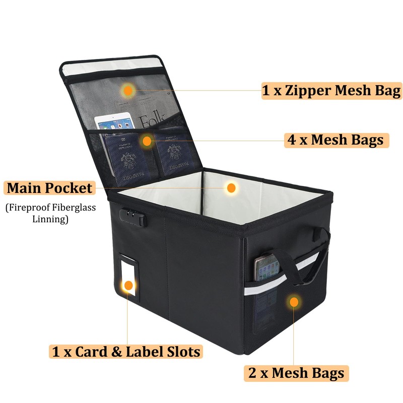 File Box with Lock 5200°F with Heat Insulated,Fireproof Box File