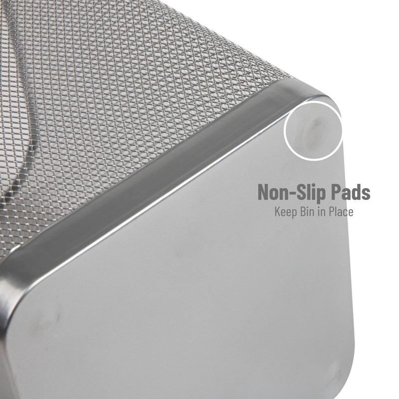 Mind Reader Mesh Trash Can, Waste Paper Basket, Square, Office,