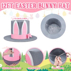 Geyoga 12 ft Skeleton Clothing Accessories Including Skeleton Hats and 4 Pcs Metallic Tinsel Garlands Skeleton Costume Decor for 12 ft Skeleton Outdoor Decoration(Easter)