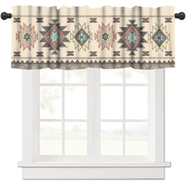 FengMingRui Retro Aztec Valances Curtains Southwestern Tribal Navajo Windows Curtain Valance for Kitchen Dining Room Canteens Home Decor One Panel 54x18inch