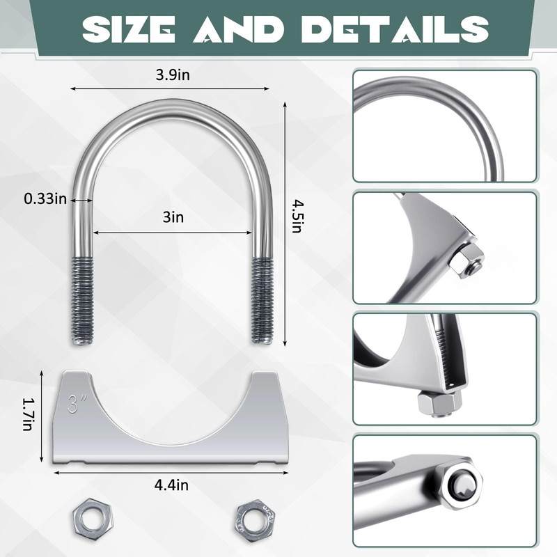Geetery 2 Pcs Swivel Style 3 Inch Exhaust Hangers Heavy