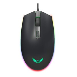 mouse para juegos de computadora 1600DPI 3 botones RGB LED retroiluminación Óptico ergonómico Ratones - axGear
