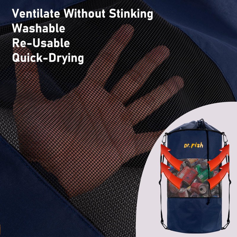Dr.Fish Boat Trash Bags Outdoor Trash Can Oversize Hoop Mesh