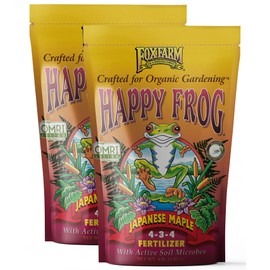 FoxFarm Happy Frog Japanese Maple Fertilizer, Nutrient-Rich Formula for Japanese Maples, Evergreens & Low pH Feeders, NPK 4-3-4, 4 lb Bag (2 Pack)