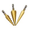 Meichoon HSS Step Drill Bit Set 3 Pcs 3-12mm/4-12mm/4-20mm, Titanium
