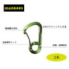 munkees 6 Shape Carabiner Aluminum Alloy 2pcs Navy Blue