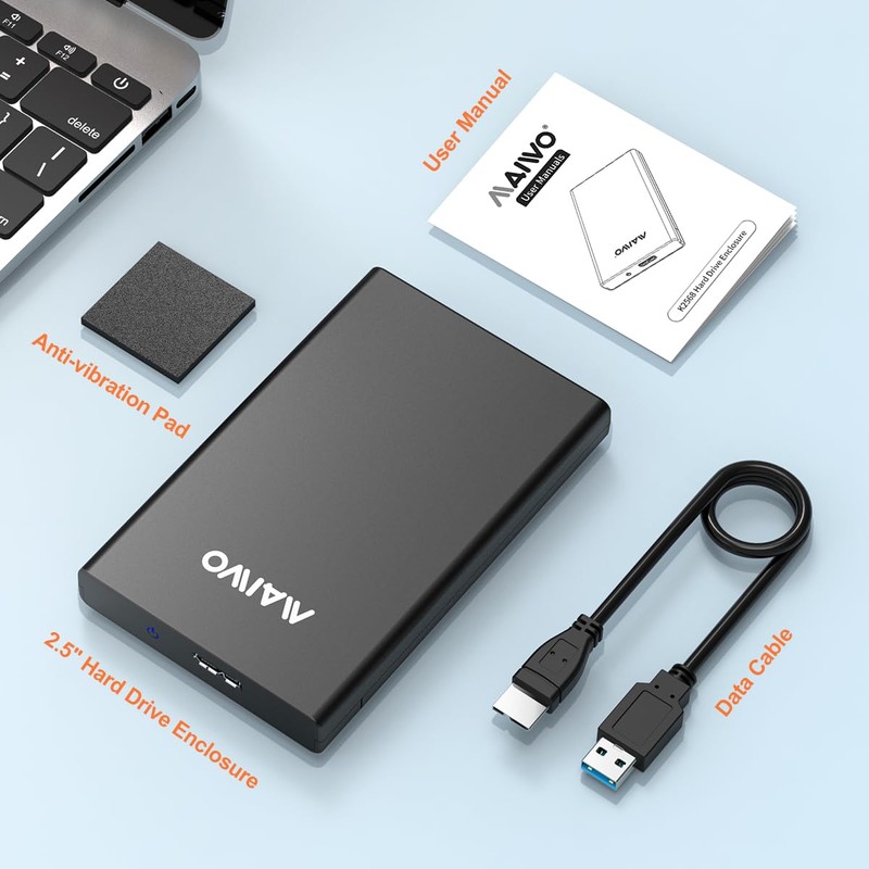MAIWO 2.5 inch SATA Hard Drive Enclosure, 2.5” SATA 7mm