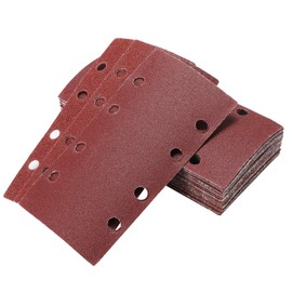 40 Piece Sandpaper Sanding Sheets Set Grit 60 80 120 240 8 Holes Sanding Sheet Set for Orbital Sanders Wood and Paint 95 x 185 mm