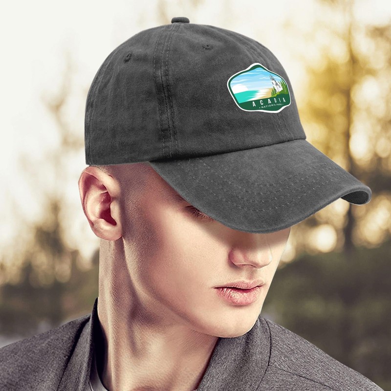 Acadia National Park Sun hat Cute hat Pigment Black Golf