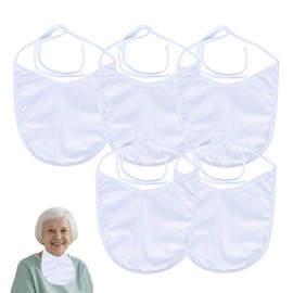 EHUCONMOV Breathable Tracheostomy Cover with Filter Layer & Adjustable Straps - Soft Mesh Post-Surgery Neck Stoma Protector for Adults,Practical Gift5 Pack-White, Large