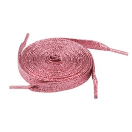 5Chaos Glitter Metallic Sparkle Shoelaces, Sparkly Shiny Shoe Laces for Women Kids Girls Men, Fun Funky Shoestring with Aglets 1Pair (39" (100CM), Metallic Pink)