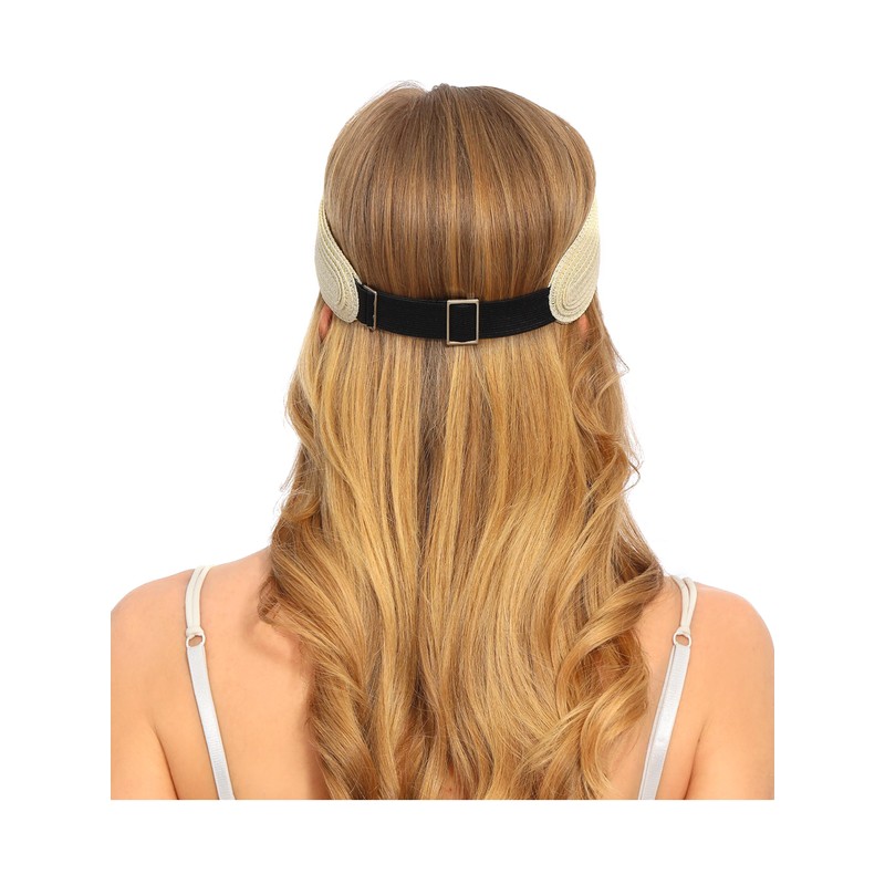 soul young Womens Straw Sun Visor Hat Ponytail Hole UV