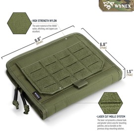WYNEX Tactical Folding Bag for Administrator Molle Tool Bag with Laser Cut Design, Multipurpose Organiser, EDC Medical Bag, Modular Pockets, Tactical Attachment, Waist Bag, Army Green, Additional