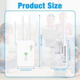 LYPPUL WLAN Amplifier, 1200 Mbit/s WLAN Repeater Dual Band 2.4 GHz + 5 GHz, WLAN Extender Signal Amplifier with Repeater/Router/Access Point Mode, WiFi Booster Compatible with All WLAN Devices with