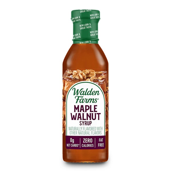 Walden Farms Maple Walnut Syrup 12 oz, Sweet Syrup - Near Zero Fat, Sugar and Calorie - For Pancakes, Waffles, French Toast, Coffee, Tea, Desserts, Snacks, Appetizers and Many More