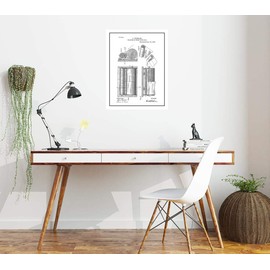 Wrapping Or Toilet Paper Roll Patent Print Black Ink on White with Border (18" x 24") M15532