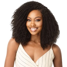 Outre Human Hair Blend Clip on Weave Premium Purple Pack Big Beautiful Hair Clip-In 4C Coily Fro 10" 9Pcs (NBLK)