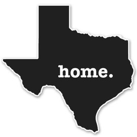 Texas Home Black Vinyl Sticker - Select Size
