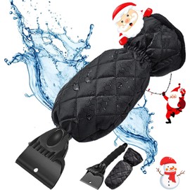 Cveenk Ice Scraper Trolley with Warm Plush Gloves, Non-Slip Handle, Ice Scraper Trolley with Winter Gloves, Professional Snow Removal