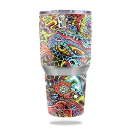 MightySkins Glossy Glitter Skin for Ozark Trail 30 oz Tumbler - Acid Trippy | Protective, Durable High-Gloss Glitter Finish | Easy to Apply, Remove, and Change Styles | Made in The USA