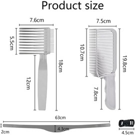 3 Pcs Barber Combs, Barber Combs with Hair Trimming Guide, Comb Professional Hair Cutting Comb Barber Cutting Comb, Fade Comb Blend Comb, Professional Curved Positioning Comb for Barber or At Home